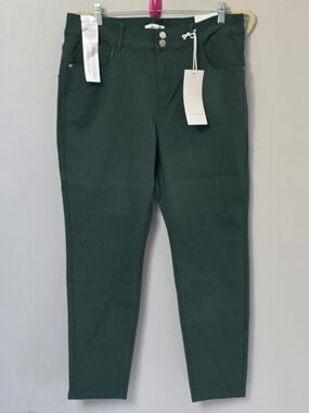 Dark Green Skinny High-Rise Pants